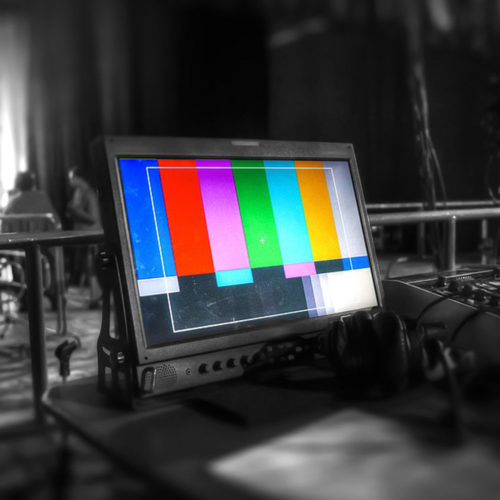 TV studio for filming programs and news